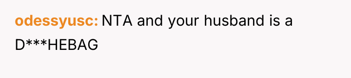 odessyusc NTA and your husband is a D***HEBAG