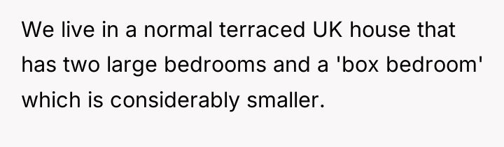 We live in a normal terraced UK house that has...