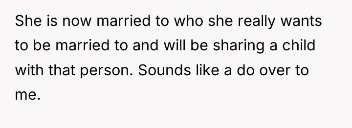 She is now married to who she really wants to...
