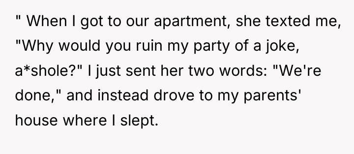 " When I got to our apartment, she texted me,...