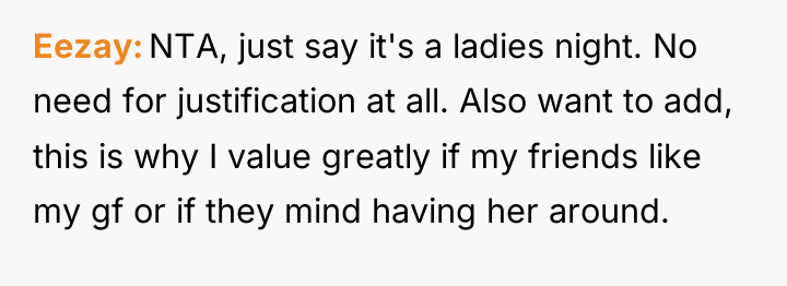 Eezay NTA, just say it's a ladies night. No need...