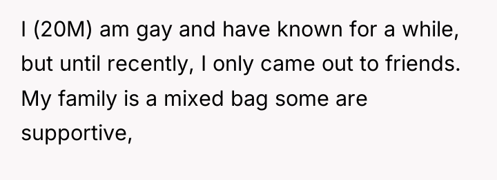I (20M) am gay and have known for a while,...