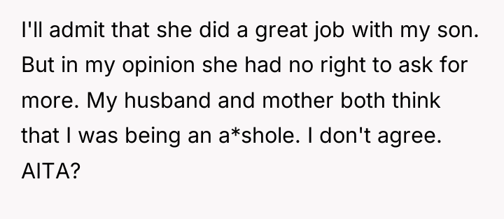 I'll admit that she did a great job with my...