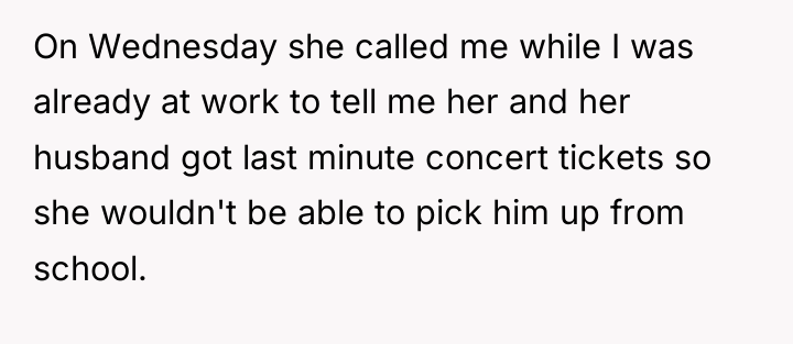 On Wednesday she called me while I was already at...