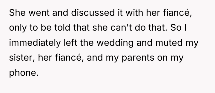 She went and discussed it with her fiancé, only to...