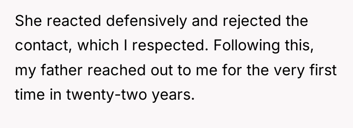 She reacted defensively and rejected the contact, which I respected....