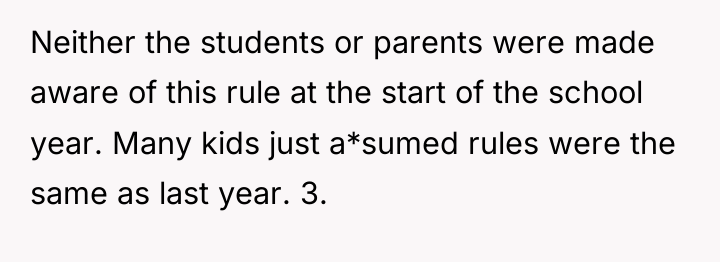 Neither the students or parents were made aware of this...