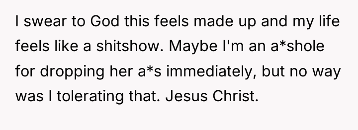 I swear to God this feels made up and my...