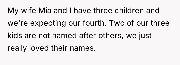 My wife Mia and I have three children and we're...