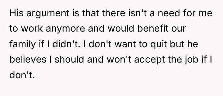 His argument is that there isn't a need for me...