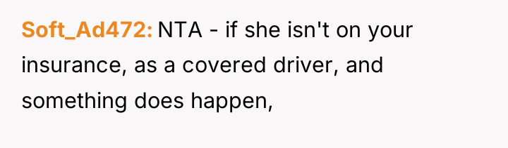 Soft_Ad472 NTA - if she isn't on your insurance, as...
