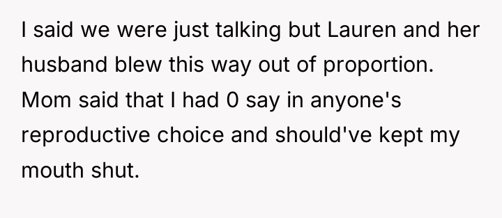 I said we were just talking but Lauren and her...