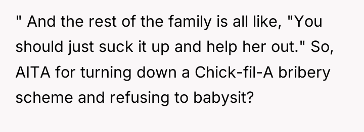 " And the rest of the family is all like,...