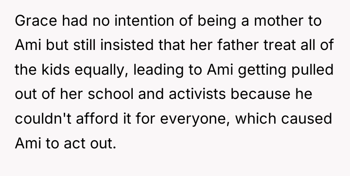 Grace had no intention of being a mother to Ami...