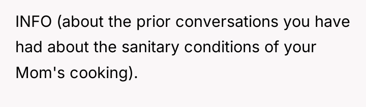 INFO (about the prior conversations you have had about the...