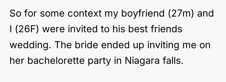 So for some context my boyfriend (27m) and I (26F)...
