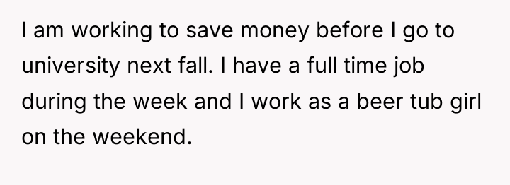 I am working to save money before I go to...