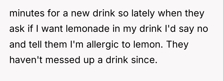 minutes for a new drink so lately when they ask...