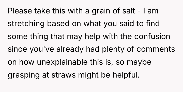 Please take this with a grain of salt - I...