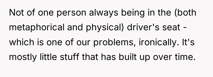 Not of one person always being in the (both metaphorical...