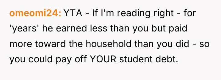 omeomi24 YTA - If I'm reading right - for 'years'...