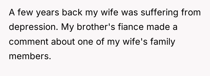 A few years back my wife was suffering from depression....