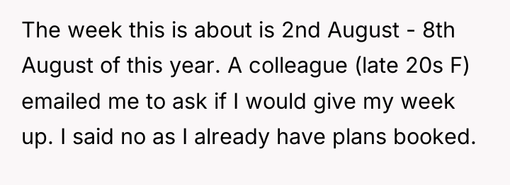The week this is about is 2nd August - 8th...