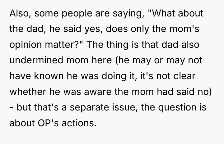 Also, some people are saying, "What about the dad, he...
