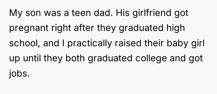 My son was a teen dad. His girlfriend got pregnant...