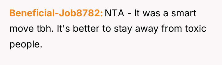 Beneficial-Job8782 NTA - It was a smart move tbh. It's...