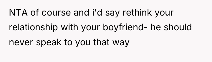 NTA of course and i'd say rethink your relationship with...
