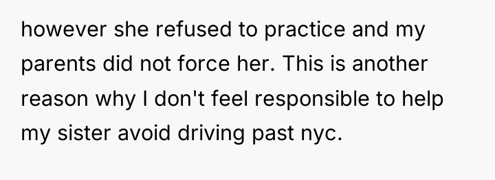 however she refused to practice and my parents did not...