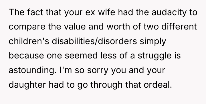 The fact that your ex wife had the audacity to...