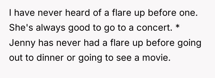 I have never heard of a flare up before one....