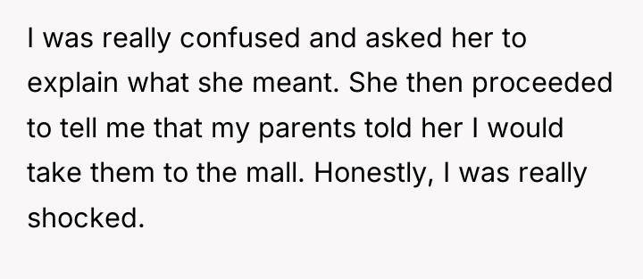 I was really confused and asked her to explain what...