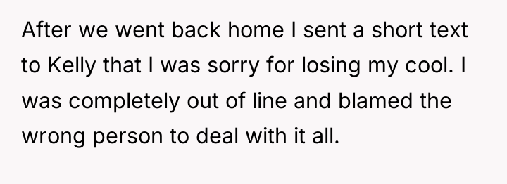 After we went back home I sent a short text...