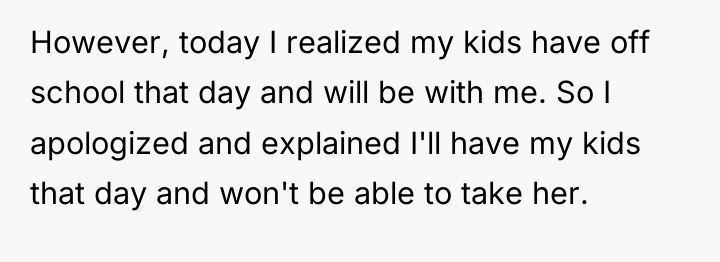 However, today I realized my kids have off school that...