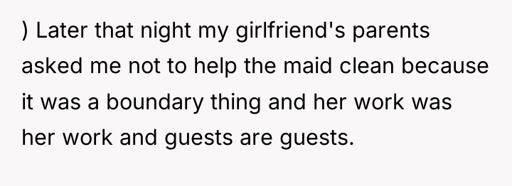 ) Later that night my girlfriend's parents asked me not...