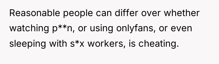 Reasonable people can differ over whether watching p**n, or using...