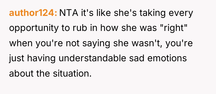 author124 NTA it's like she's taking every opportunity to rub...