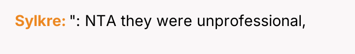 Sylkre ": NTA they were unprofessional,