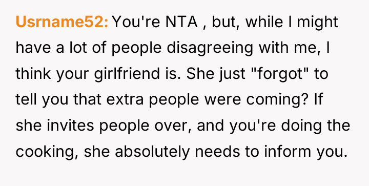 Usrname52 You're NTA , but, while I might have a...
