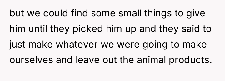 but we could find some small things to give him...