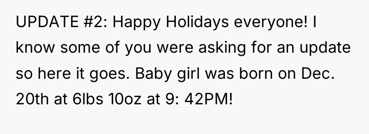 UPDATE #2: Happy Holidays everyone! I know some of you...
