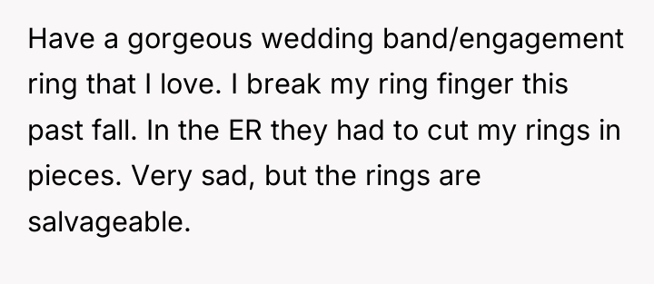 Have a gorgeous wedding band/engagement ring that I love. I...