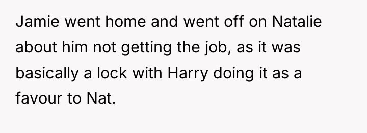 Jamie went home and went off on Natalie about him...