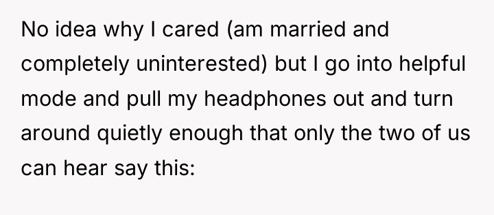 No idea why I cared (am married and completely uninterested)...