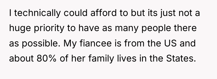 I technically could afford to but its just not a...
