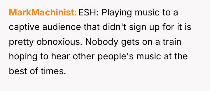 MarkMachinist ESH: Playing music to a captive audience that didn't...