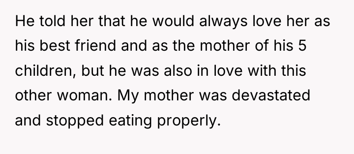 He told her that he would always love her as...